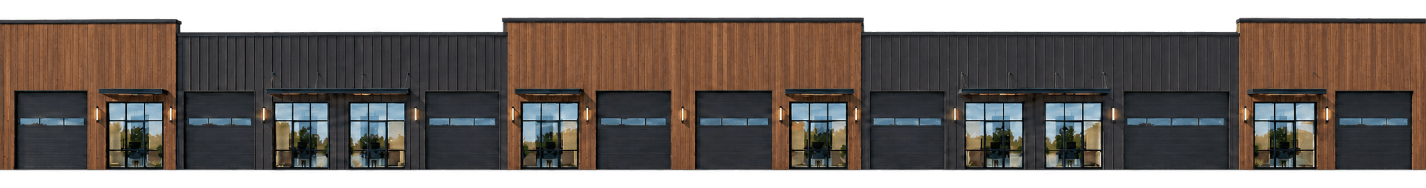 Front elevation of the building, eight suites